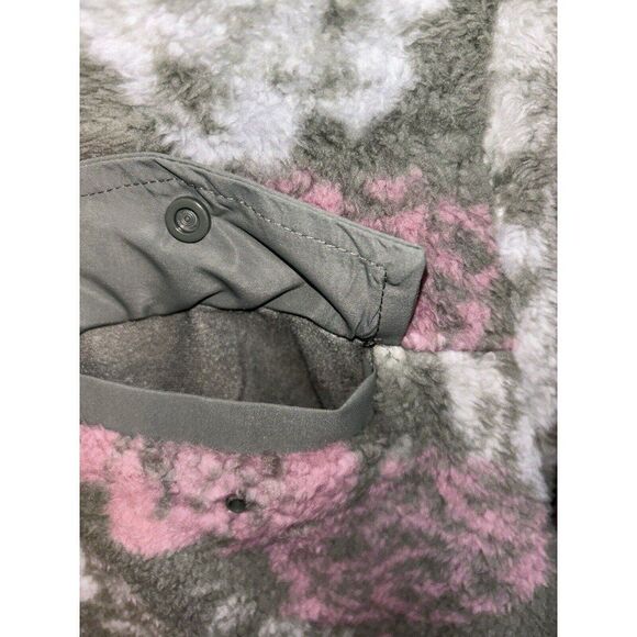 Ladies Gerry Fleece Zip Up Jacket Size Medium Floral Green Pink Gray - Picture 7 of 9